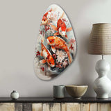 Fishing Contemporary Koi Fish I - Asymmetric Metal Wall Art