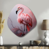 Minimalism Flamingo Portrait - Asymmetric Metal Wall Art