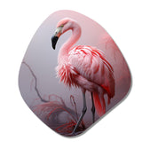 Minimalism Flamingo Portrait - Asymmetric Metal Wall Art