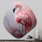 Minimalism Flamingo Portrait - Asymmetric Metal Wall Art