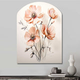 Peach Beige Minimalism Flower - Asymmetric Metal Wall Art