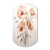 Peach Beige Minimalism Flower - Asymmetric Metal Wall Art