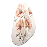 Peach Beige Minimalism Flower - Asymmetric Metal Wall Art