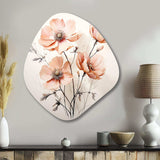 Peach Beige Minimalism Flower - Asymmetric Metal Wall Art