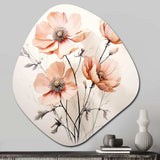 Peach Beige Minimalism Flower - Asymmetric Metal Wall Art