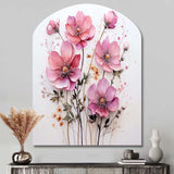 Pink Minimalism Pink Flower - Asymmetric Metal Wall Art