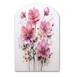 Pink Minimalism Pink Flower - Asymmetric Metal Wall Art