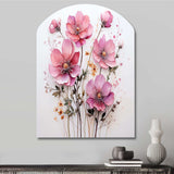 Pink Minimalism Pink Flower - Asymmetric Metal Wall Art