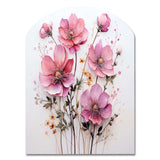 Pink Minimalism Pink Flower - Asymmetric Metal Wall Art