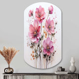 Pink Minimalism Pink Flower - Asymmetric Metal Wall Art