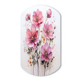 Pink Minimalism Pink Flower - Asymmetric Metal Wall Art