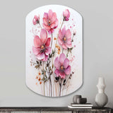 Pink Minimalism Pink Flower - Asymmetric Metal Wall Art