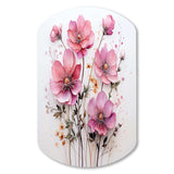 Pink Minimalism Pink Flower - Asymmetric Metal Wall Art