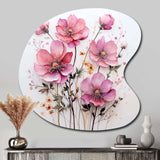 Pink Minimalism Pink Flower - Asymmetric Metal Wall Art