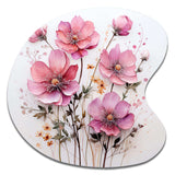 Pink Minimalism Pink Flower - Asymmetric Metal Wall Art