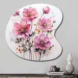 Pink Minimalism Pink Flower - Asymmetric Metal Wall Art