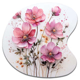 Pink Minimalism Pink Flower - Asymmetric Metal Wall Art