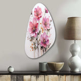 Pink Minimalism Pink Flower - Asymmetric Metal Wall Art