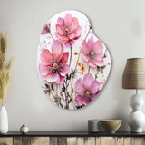 Pink Minimalism Pink Flower - Asymmetric Metal Wall Art