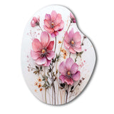 Pink Minimalism Pink Flower - Asymmetric Metal Wall Art