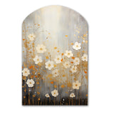 Minimalism Yellow White Flower Collage I - Asymmetric Metal Wall Art