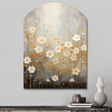 Minimalism Yellow White Flower Collage I - Asymmetric Metal Wall Art