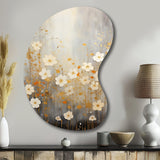 Minimalism Yellow White Flower Collage I - Asymmetric Metal Wall Art