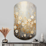 Minimalism Yellow White Flower Collage I - Asymmetric Metal Wall Art