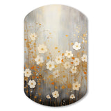 Minimalism Yellow White Flower Collage I - Asymmetric Metal Wall Art