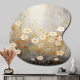 Minimalism Yellow White Flower Collage I - Asymmetric Metal Wall Art