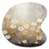 Minimalism Yellow White Flower Collage I - Asymmetric Metal Wall Art