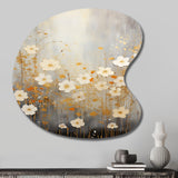 Minimalism Yellow White Flower Collage I - Asymmetric Metal Wall Art