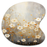 Minimalism Yellow White Flower Collage I - Asymmetric Metal Wall Art