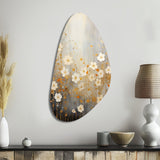 Minimalism Yellow White Flower Collage I - Asymmetric Metal Wall Art