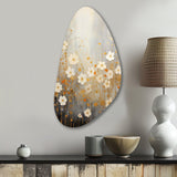 Minimalism Yellow White Flower Collage I - Asymmetric Metal Wall Art