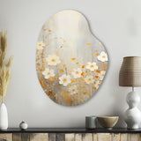 Minimalism Yellow White Flower Collage I - Asymmetric Metal Wall Art