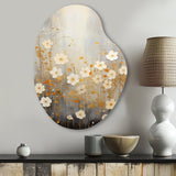 Minimalism Yellow White Flower Collage I - Asymmetric Metal Wall Art