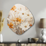 Minimalism Yellow White Flower Collage II - Asymmetric Metal Wall Art