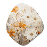 Minimalism Yellow White Flower Collage II - Asymmetric Metal Wall Art