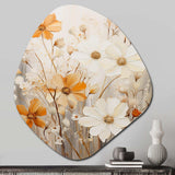 Minimalism Yellow White Flower Collage II - Asymmetric Metal Wall Art