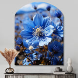 Blue Flower Cobalt Delight - Asymmetric Metal Wall Art