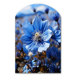 Blue Flower Cobalt Delight - Asymmetric Metal Wall Art