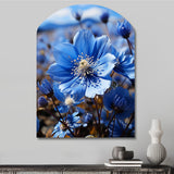 Blue Flower Cobalt Delight - Asymmetric Metal Wall Art