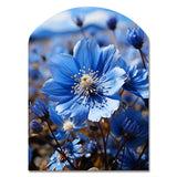 Blue Flower Cobalt Delight - Asymmetric Metal Wall Art