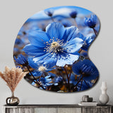 Blue Flower Cobalt Delight - Asymmetric Metal Wall Art