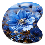 Blue Flower Cobalt Delight - Asymmetric Metal Wall Art