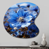 Blue Flower Cobalt Delight - Asymmetric Metal Wall Art