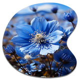 Blue Flower Cobalt Delight - Asymmetric Metal Wall Art