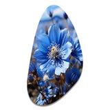 Blue Flower Cobalt Delight - Asymmetric Metal Wall Art