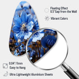 Blue Flower Cobalt Delight - Asymmetric Metal Wall Art